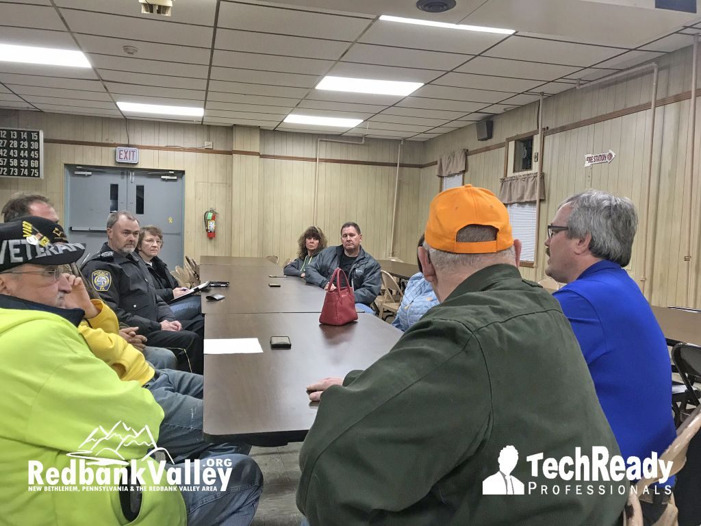 New Bethlehem Borough Council and Police Chief Robert Malnofsky meet with New Bethlehem Fire Company *Photo courtesy of TechReady Professionals