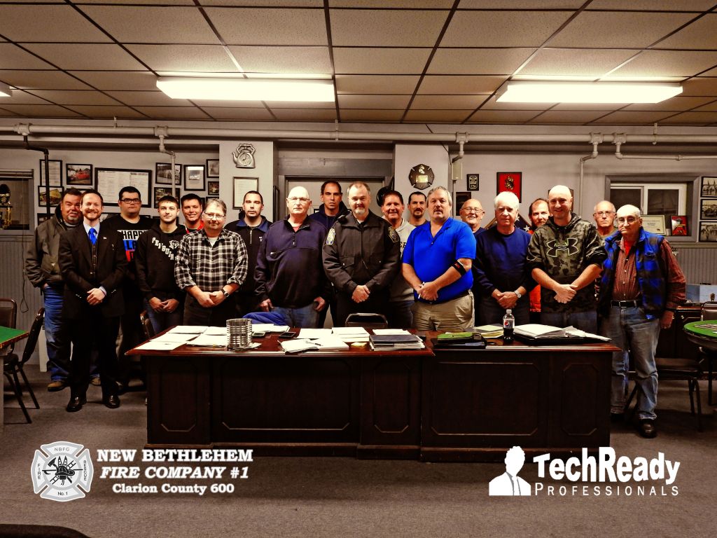 New Bethlehem Fire Company welcomes New Bethlehem Police Chief Malnofsky (Chief Bob) *Photo courtesy of TechReady Professionals