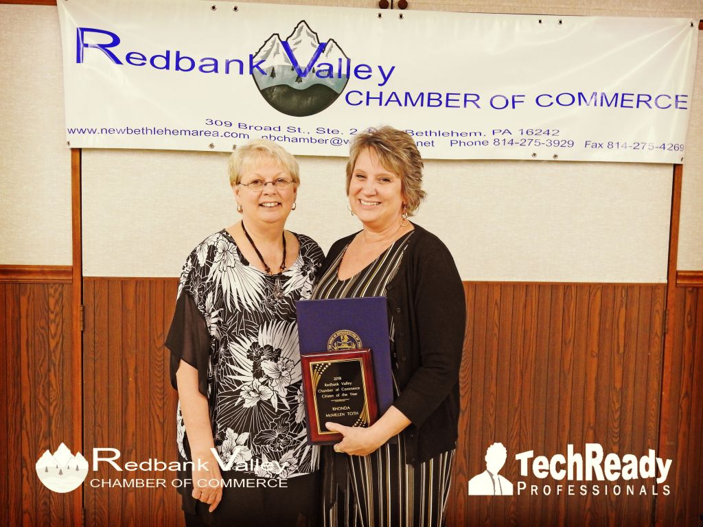 Citizen of the Year - Rhonda McMillen-Toth - Redbank Valley Chamber of Commerce - New Bethlehem PA *Photos courtesy of Cecelia Harmon & Matt Green of TechReady Professionals & RedbankValley.org