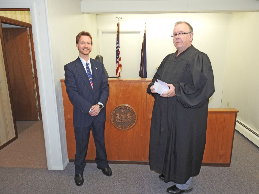 Mayor Gordon V. Barrows & District Justice Jeffery C. Miller - New Bethlehem PA