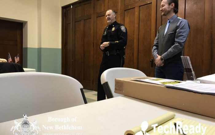 Mayor Gordon Barrows and New Bethlehem Police Chief Robert Malnofsky with Civic Club 2020 2