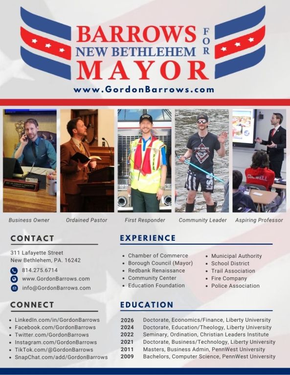 Mayor of New Bethlehem - Gordon Barrows - New Bethlehem PA