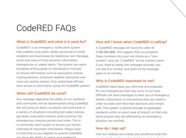 CodeRED Emergency Notifications FAQ Clarion County