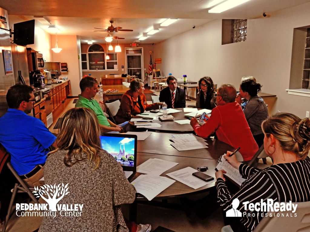 Redbank Valley School District's new superintendent Dr. John Mastillo and his wife Regina recently visited Board members from the Redbank Valley Community Center. *Photo courtesy of TechReady Professionals & RedbankValley.org