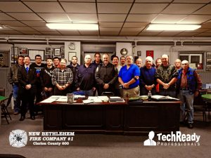 New Bethlehem Police Chief Robert Malnofsky (Chief Bob) speaks with New Bethlehem Fire Company Members *Photo courtesy of TechReady Professionals