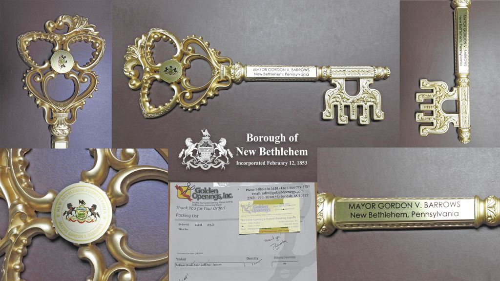Key to the Community - Mayor Gordon Barrows - New Bethlehem PA