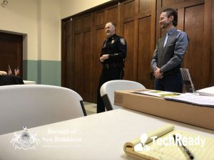 Mayor Gordon Barrows and New Bethlehem Police Chief Robert Malnofsky with Civic Club 2020 2