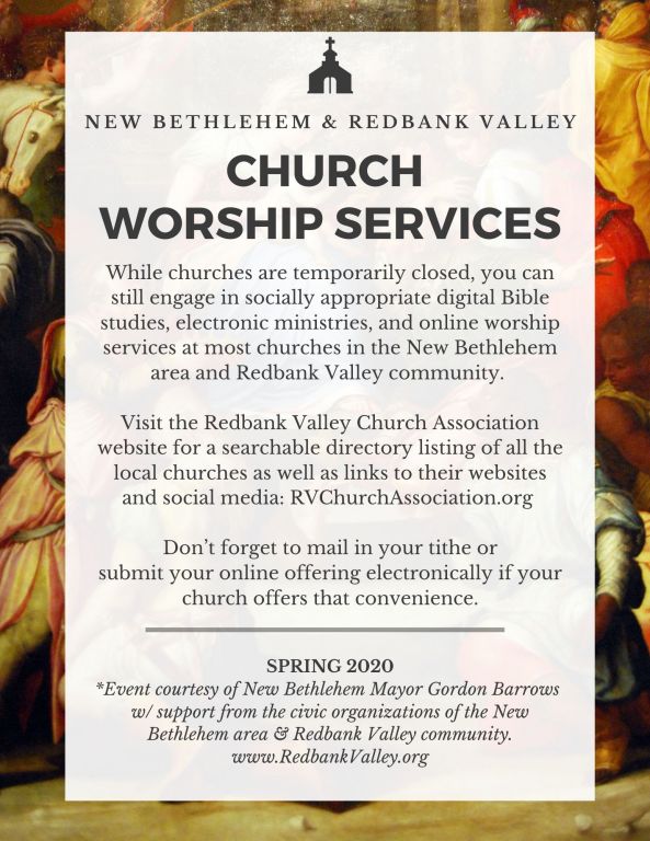 Church Worship Services - New Bethlehem PA 2020